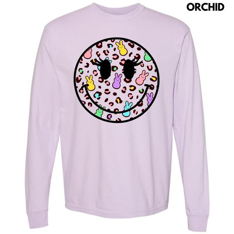 Wild Peeps Happy Face Long Sleeve Comfort Colors T-Shirt 'NLB' Hoodie, Sweatshirt | RetroVerseTees.com