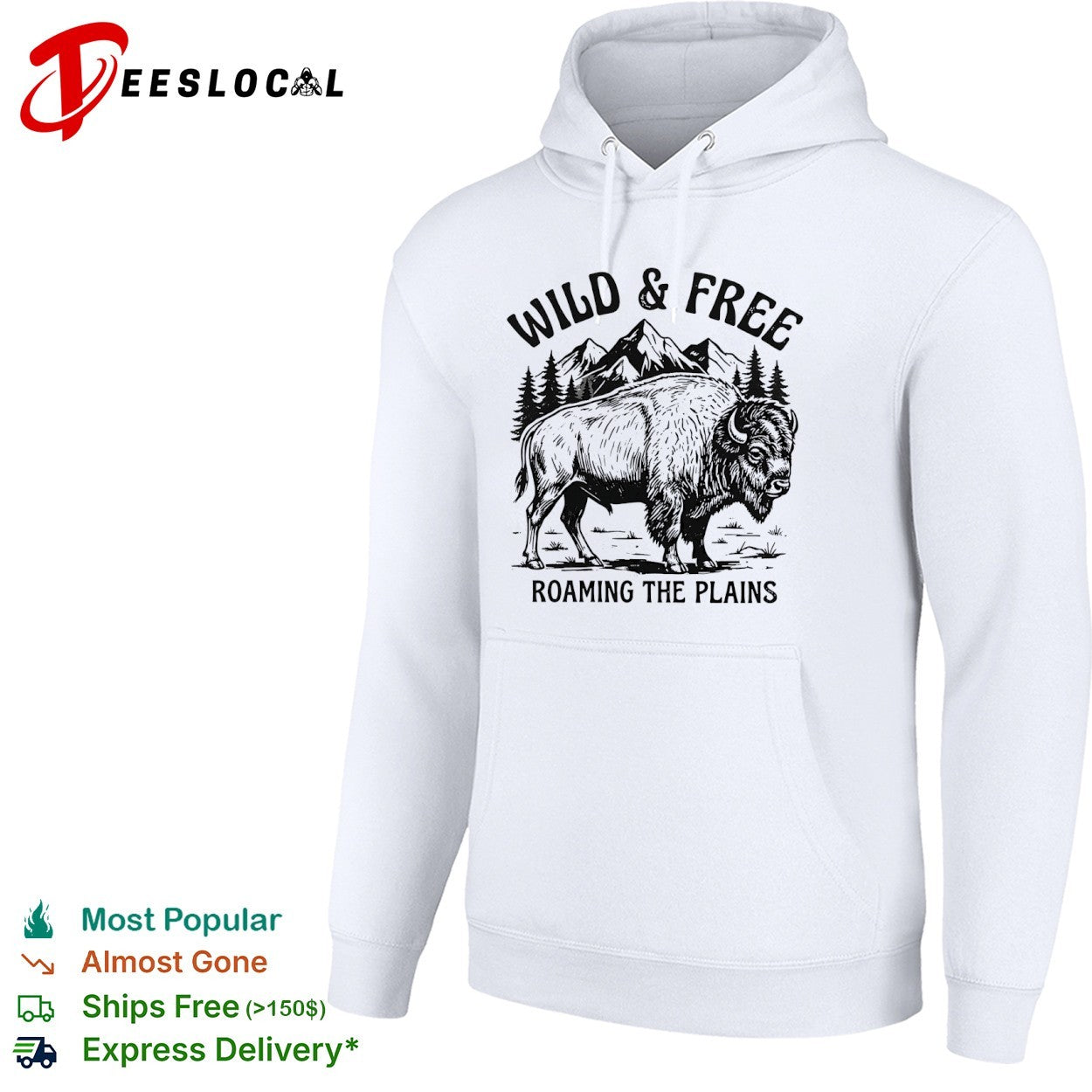 Wild and Free Roaming the Plains American Bison Mountain Nature Wildlife shirt