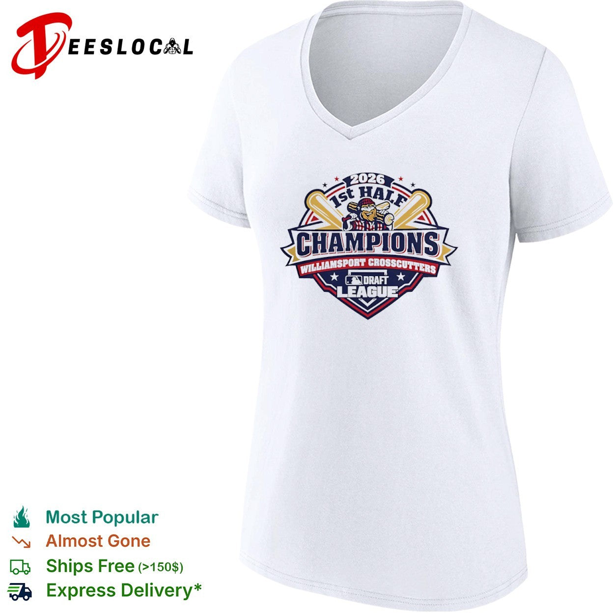 Williamsport Crosscutters 2026 1st Half Champions MLB Draft League shirt
