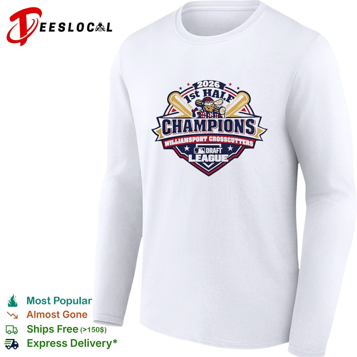 Williamsport Crosscutters 2026 1st Half Champions MLB Draft League shirt