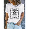 Winchester TNF Women'WB shield Casual Graphic Tee - FOG & Comfy Polyester, Mid-Stretch, Machine Washable with Geometric...