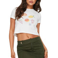 Women's Summer Slim Fit Tops Short Sleeve Crewneck Fruit/Wine Cup Print Short T-shirt Womenswear Check offtheshoulder top...