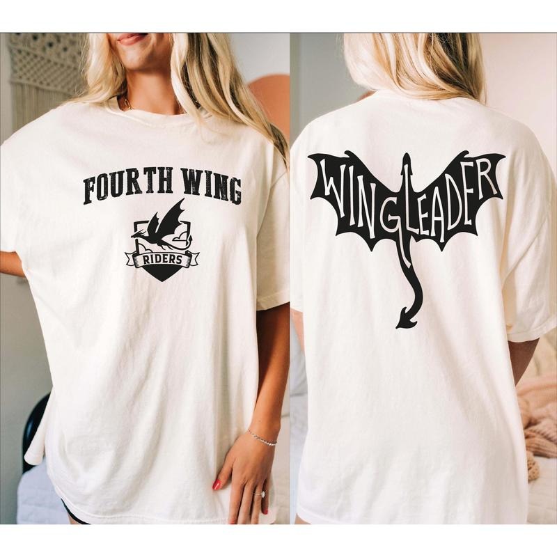 Wing Leader Fourth Wing Shirt, Fourth Wing Merch, Scribe Quadrant Tee, Iron Flame By Rebecca Yarros Merchandise Hoodie,...