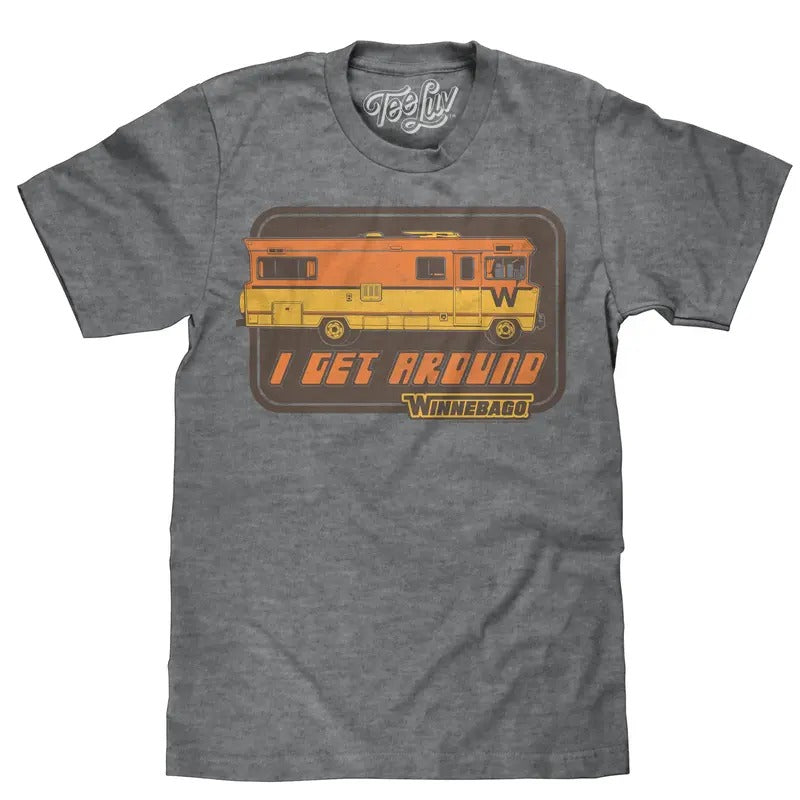 Winnebago "I Get Around" T-Shirt - Gray Hoodie, Sweatshirt | RetroVerseTees.com