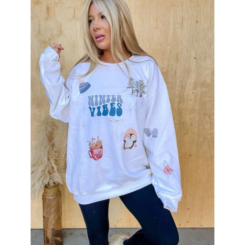 Winter Sticker Trend Graphic Pullover T-Shirts, Hoodie, Sweatshirt | RetroVerseTees.com