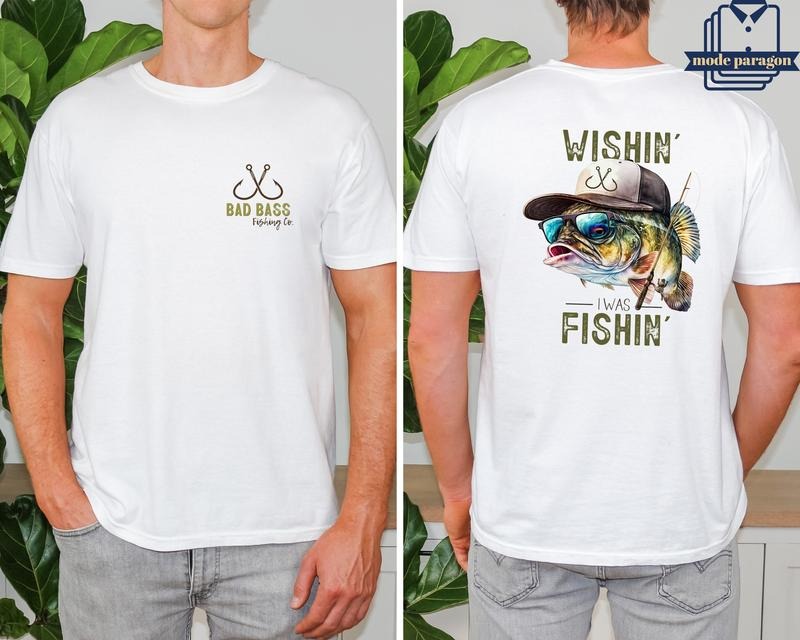 Wishin' I Was Fishin' T Shirt Hoodie Sweater Funny Fishing Shirt Biggest Catch Hoodie Cool Fisherman Tshirt Fisherman...