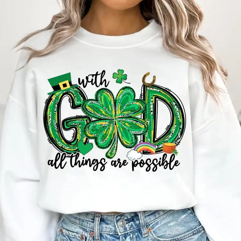 With God All Things Are Possible DTF Transfers - THIS IS NOT A SHIRT Hoodie, Sweatshirt | RetroVerseTees.com