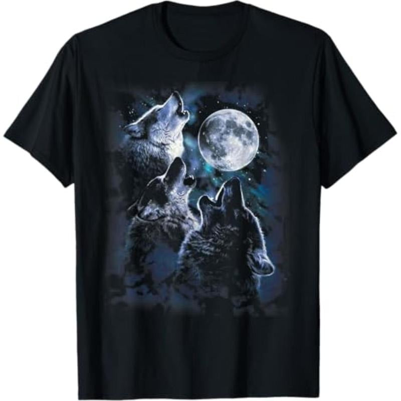 Wolf Howling At TNF Moon T-Shirt Wildlife Wolves Lovers Men T-Shirt Menswear Top Hoodie, Sweatshirt | RetroVerseTees.com