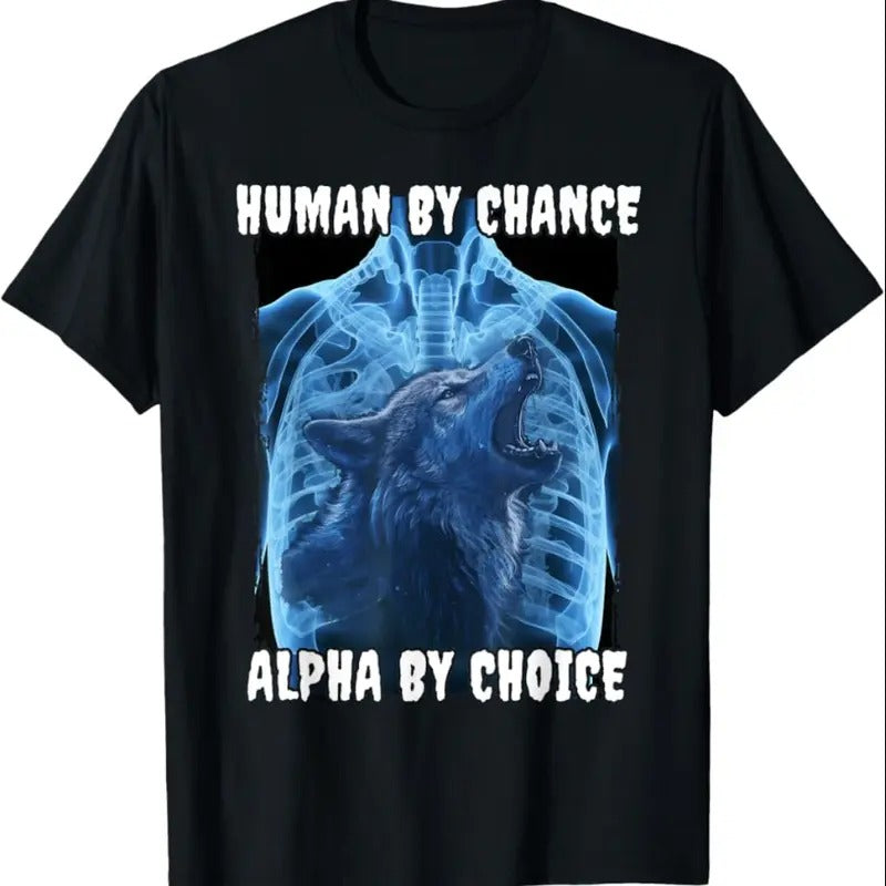 Wolf Human By Chance Alpha By Choice T-Shirt Hoodie, Sweatshirt | RetroVerseTees.com