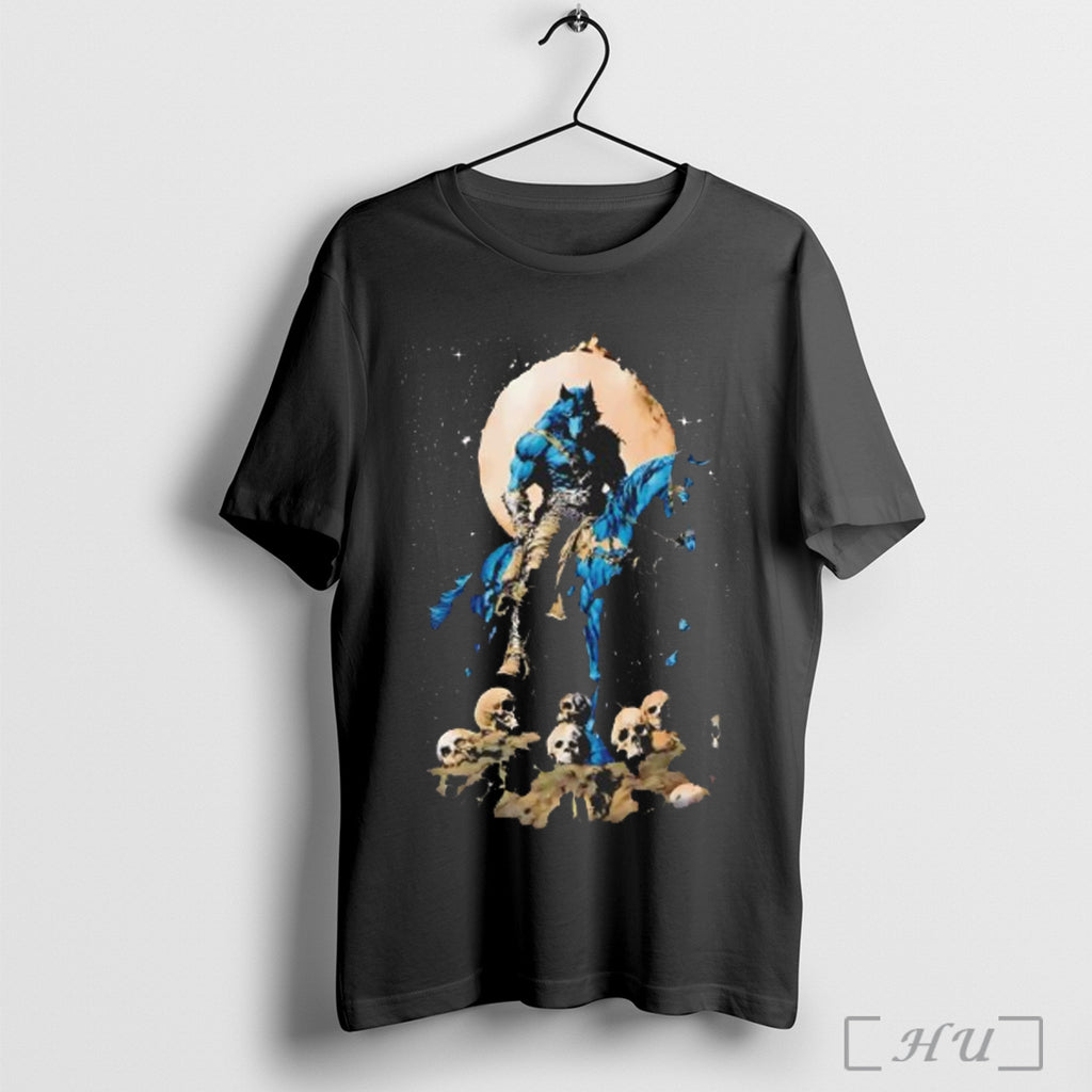 Wolf On Horse Skull T Shirt
