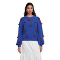 Women Cute Sweaters Casual 3D Cherry Warm Long Sleeve Pullover Basic Knitwear for Fall Streetwear Fashion Spring...