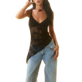 Women Lace Camisole, Sleeveless Tops Backless Asymmetric Slim Fit Summer Sheer Tops Comfort Light T-Shirts, Hoodie,...