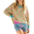 Women T-shirt Long Sleeve Crew Neck Floral Tops Loose Fall Streetwear for Casual Daily Hoodie, Sweatshirt
