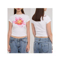 Women T-shirt, Crew Neck Short Sleeve Flower Print Slim Fit Summer Tops for Casual Daily Light Womenswear Hoodie, Sweatshirt