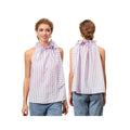 Women Tank Top, Elegant Sleeveless Tops Tie-up Stripes Plaid Loose Summer Streetwear Light Polyester T-Shirts, Hoodie,...