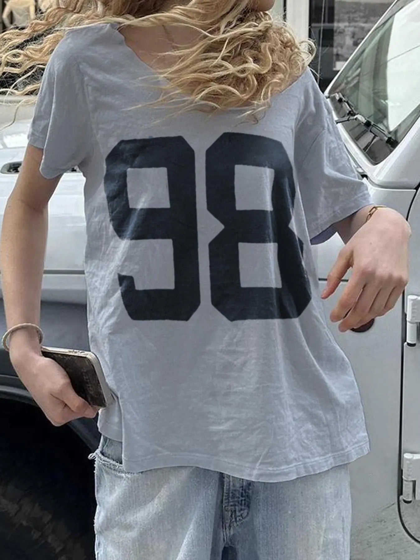 Women'WB shield "98" Print Scoop Neck Straw hat pirates Shoulder Tee, Fashion Casual Short Sleeve T-shirt, Ladies Summer...
