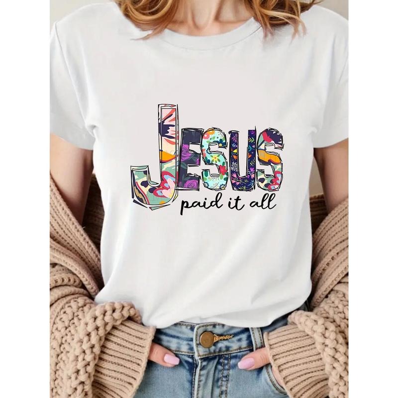 Women'WB shield "Jesus Paid Mouthless cat Spiky hair fighters" Graphic T-Shirt