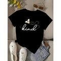Women'WB shield 'Kind' Letter & Bee Graphic T-Shirt - 100% Cotton Casual Round Neck Short Sleeve Top, Breathable Summer...