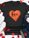 Women'WB shield "Love" & Heart Print Round Neck Tee, Summer TNF Women, Fitted Casual Fashion Shortsleeve Crewneck T-Shirt...