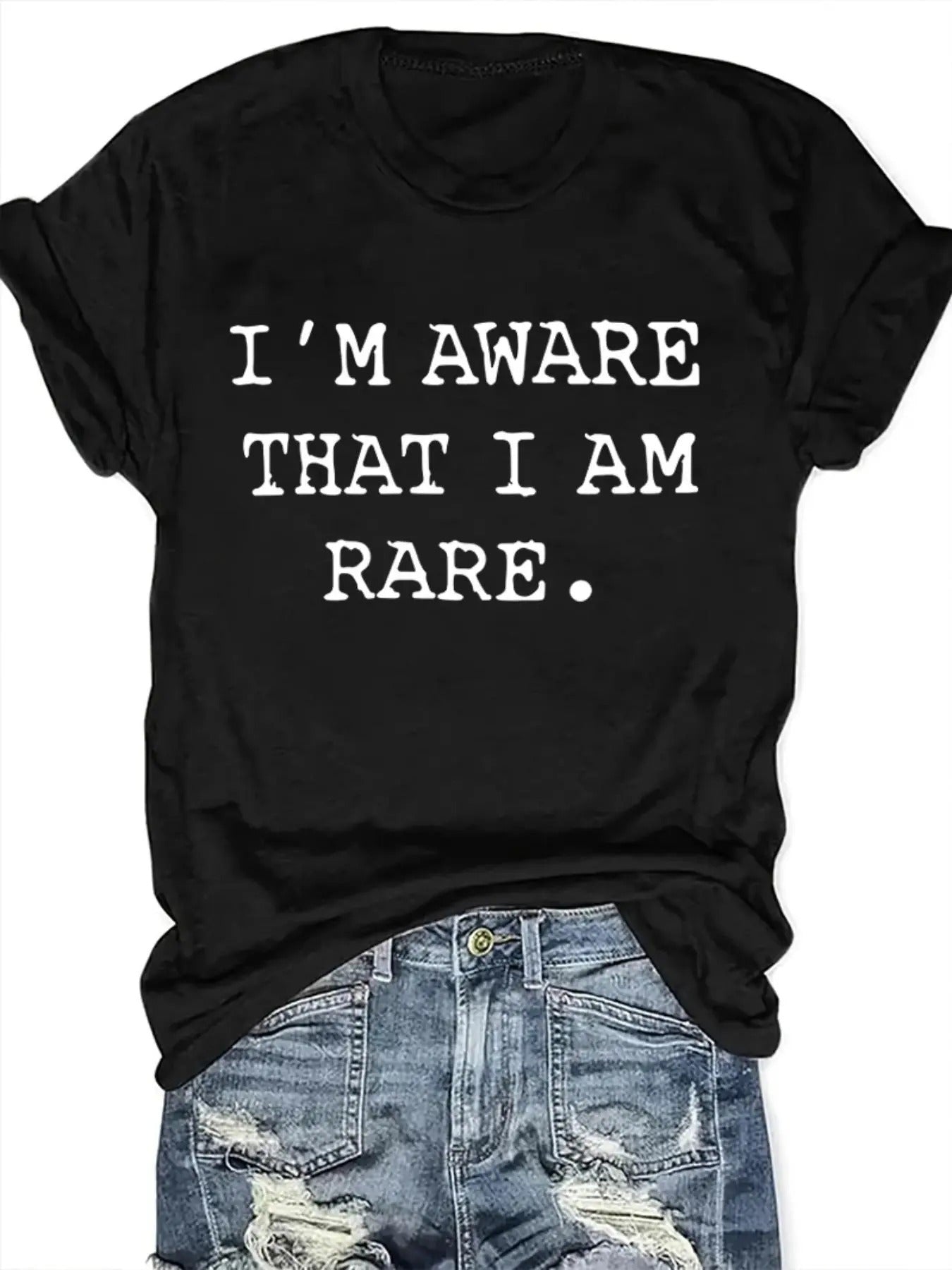 Women'WB shield "Swoosh'Bat brand AWARE THAT Swoosh Gunpla brand RARE." Letter Print Round Neck Graphic Tee, Vintage...