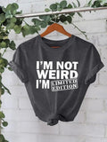 Women'WB shield "Swoosh'Bat brand Not Weird Swoosh'Bat brand Limited Edition" Slogan Print Round Neck Tee, Fashion Casual...