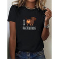 Women'WB shield "Swoosh Love Dachshund" Graphic T-Shirt
