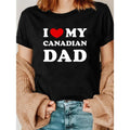 Women'WB shield "Swoosh Love My Canadian Dad" Red Heart Print Lightsaber brand-Shirt