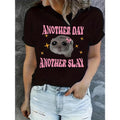 Women'WB shield "TNF Day TNF Breathing styles" Hamster Graphic Tee - Casual Black Polyester T-Shirt with Pink Accents,...