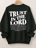 Women'WB shield "TRUST Red plumber brand TNF LORD" Letter Print Drop Shoulder Sweatshirt, Casual Long Sleeve Round Neck...