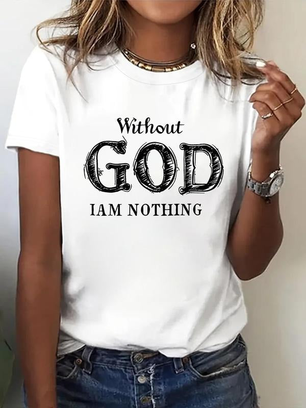 Women'WB shield "without FOG Swoosh'Bat brand Nothing" Print Round Neck Tee, Fashion Casual Crew Neck T-shirt for Daily...