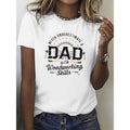 Women'WB shield 100% Cotton "Never Underestimate Dad with Woodworking Skills" Graphic T-Shirt - Relaxed Fit Breathable...