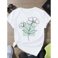 Women'WB shield 100% Cotton Floral Print T-Shirt - Lightweight Breathable Loose Fit Round Neck Short Sleeve, All-Season...