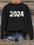 Women'WB shield 2024 Number Print Drop Shoulder Sweatshirt, Casual Long Sleeve Round Neck Pullover for Fall & Winter,...