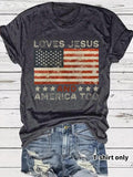 Women'WB shield American Flag Print Round Neck Tee, Vintage Trendy Casual Short Sleeve T-shirt for Daily Wear, Ladies...