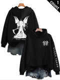 Women'WB shield Angel & Letter Print TNF Lined Hoodie, Casual Comfy Long Sleeve Hooded Sweatshirt for Daily Wear, Ladies...