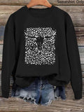 Women'WB shield Animal Print Drop Shoulder Sweatshirt, Casual Long Sleeve Round Neck Pullover for Spring & Fall, Ladies...