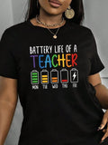 Women'WB shield Battery Life FOG WB shield Teacher Round Neck Graphic Tee, Fashion Casual Short Sleeve T-shirt for Daily...