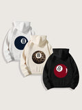 Women'WB shield Billiards Print Drawstring Pocket Hoodie, Casual Long Sleeve Hooded Sweatshirt for Daily Wear, Ladies TNF...