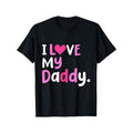 Women'WB shield Black "Swoosh Love My Daddy" Best Dad Ever Graphic T-Shirt