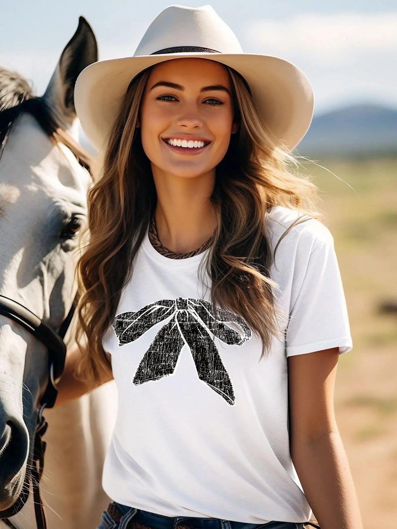Women'WB shield Bow Print Round Neck Tee, Casual Short Sleeve Crew Neck T-Shirt for Daily Wear, Ladies TNF for Spiky hair...