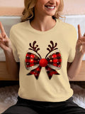 Women'WB shield Bow Print Round Neck Tee, Fashion Casual Short Sleeve T-shirt for Daily Wear, Ladies TNF for Spiky hair...