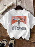 Women'WB shield Bull Graphic Print Round Neck Tee, Fashion Casual Drop Shoulder Short Sleeve T-shirt, Ladies Summer TNF...