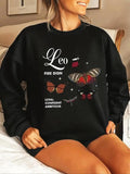 Women'WB shield Butterfly & Letter Print Crew Neck Pullover, Casual Long Sleeve Sweatshirt for Fall & Winter, Women'WB...