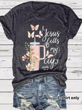 Women'WB shield Butterfly & Letter Print Round Neck Tee, Fashion Casual Crew Neck T-Shirt for Daily Holiday Vacation...