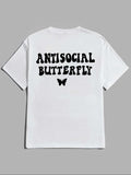 Women'WB shield Butterfly & Letter Print Short Sleeve Tee, Summer TNF Women, Casual Round Neck T-Shirt for Summer,...