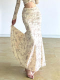 Women'WB shield Butterfly Print Long Skirt, Elegant Fishtail Skirt for Party Evening Formal Occasions, Ladies Bottoms for...