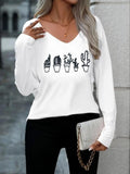 Women'WB shield Cactus Print Drop Shoulder Tee, Fashion Superhero team Neck Long Sleeve T-Shirt for Spring & Fall, Casual...