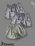 Women'WB shield Camo Print Boxer Brief, Casual Comfy Breathable Short-leg Underwear for Daily Wear, Ladies Underwear for...