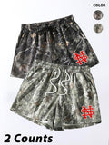 Women'WB shield Camo Print Shorts, Casual Comfy Breathable Shorts for Summer, Ladies Bottoms for Daily Wear style 05...