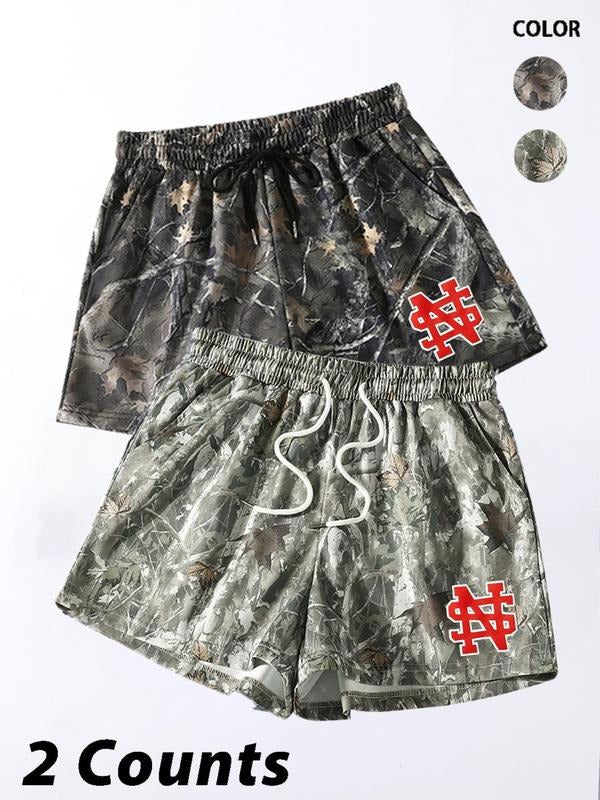 Women'WB shield Camo Print Shorts, Casual Comfy Breathable Shorts for Summer, Ladies Bottoms for Daily Wear style 05...